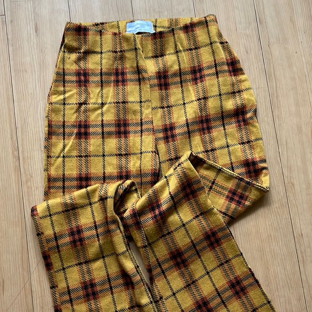 Comfy flared Urban Outfitters plaid pants